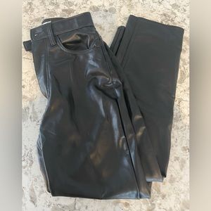 Abercrombie Vegan Leather Ankle Straight Pants